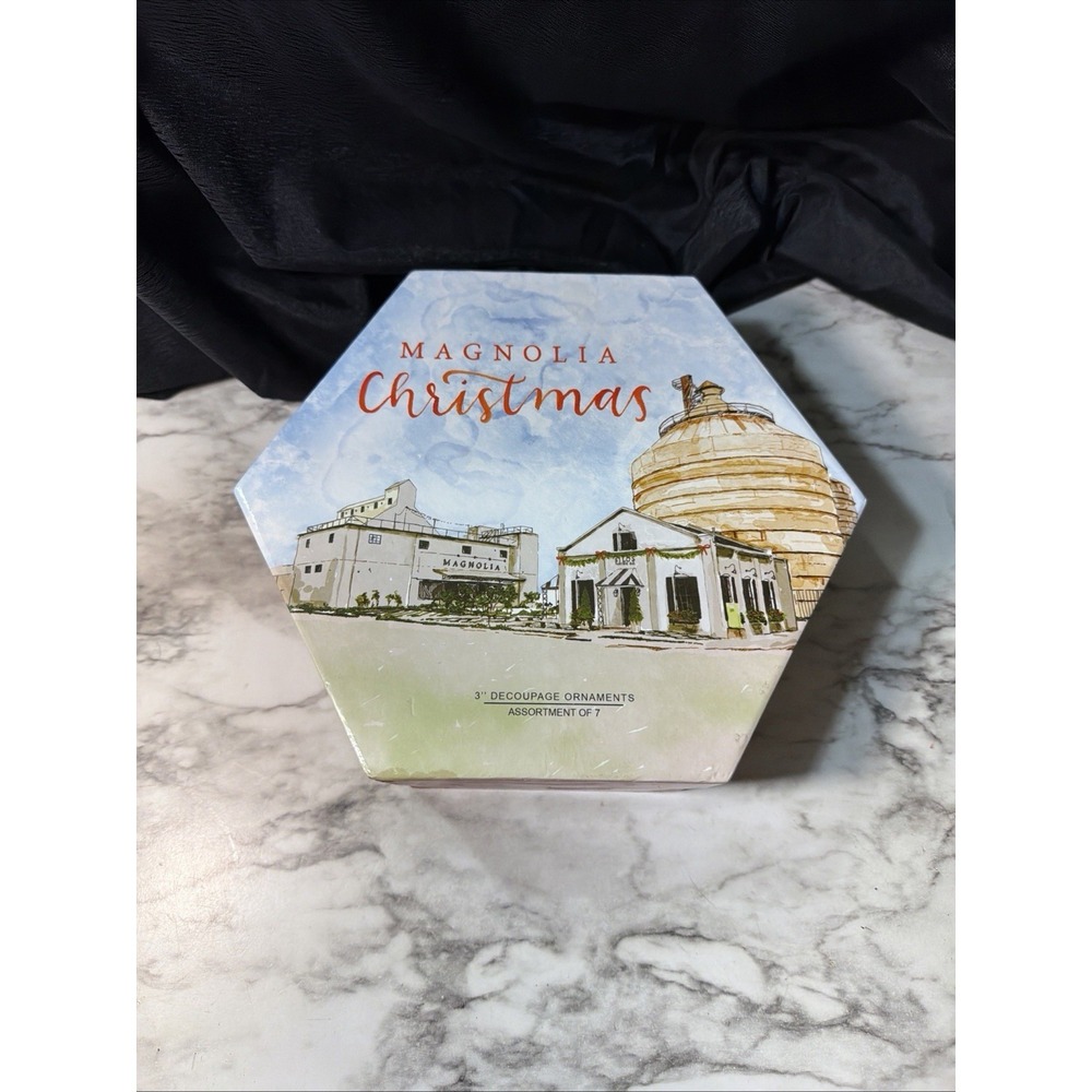 Magnolia Market  Waco TX Decoupage Ornaments Set of 7 Chip Joanna Gaines (P2892) - Picture 7 of 14